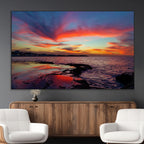 Glorious Sunset on The Beach Wall Art Canvas Print
