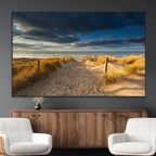 Ocean Beach Dark Clouds Wall Art Canvas Print