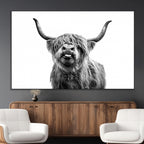 Fanny Scottish Highland Cow Cattle Art Print Farmhouse Wall Art Canvas Print