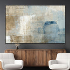 Abstract Blue and Beige Wall Art, Modern Minimalist Canvas Print Set