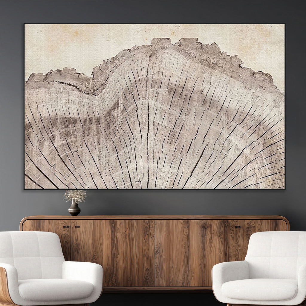 Tree Ring Wall Art Triptych, Rustic Wood Ring Canvas Print