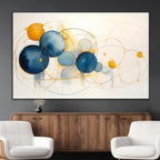 Geometric Blue Orange Abstract Wall Art Canvas, Geometric Blue Orange Canvas Print