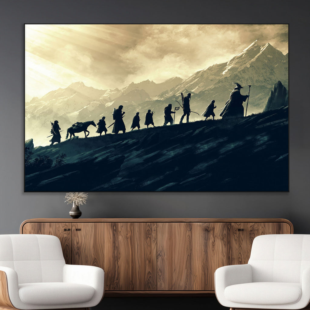 Fellowship Journey Wall Art | Fantasy Adventure Canvas Print