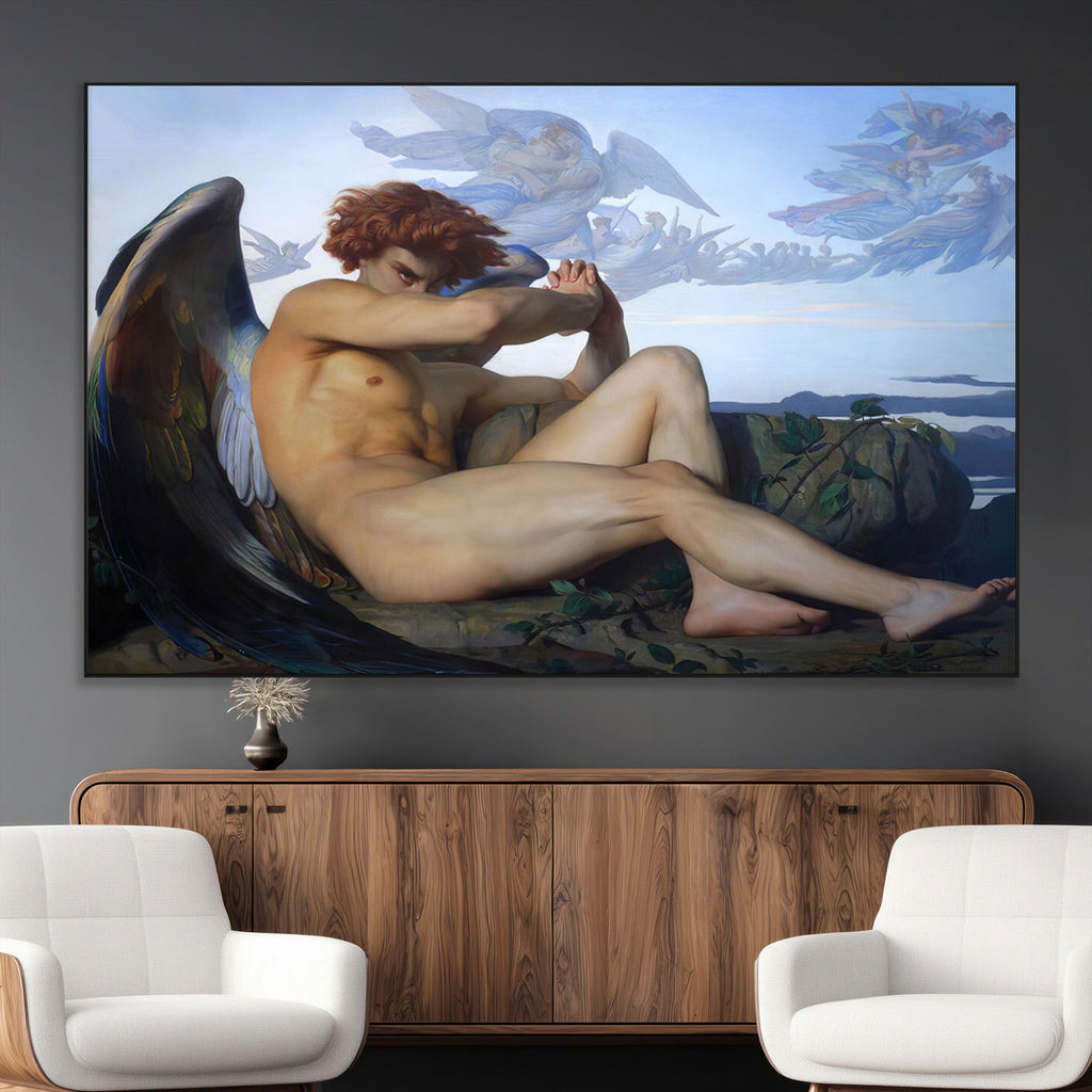 Fallen Angel Wall Art Canvas Print, Alexandre Cabanel Classic Art Reproduction