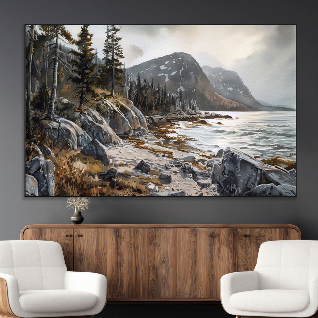 Serene Coastal View of Acadia National Park
