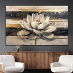 Lotus Flower Wall Art | Framed Abstract Floral Canvas