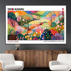 Framed Yayoi Kusama 1986 Wall Art Print | Japanese Wabi Sabi Vibrant Abstract Landscape Canvas