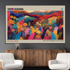 Yayoi Kusama Wall Art Canvas Print, Abstract Art, Large Framed Print, Japanese Wabi Sabi Wall Art
