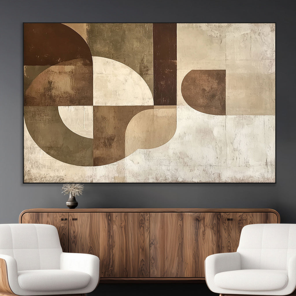 Wabi Sabi Geometric Wall Art | Abstract Modern Minimalist Canvas Print