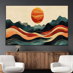 Mountain Triptych Wall Art Canvas Print | Western Boho Pine Tree Nature Print