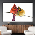 Cardinal Bird Canvas Wall Art, Male and Female Cardinal Print, Nature Inspired Bird Decor
