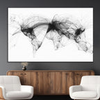 Flight Routes Air Traffic Map Canvas Wall Art, World Flight Routes Print
