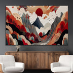Abstract Mountain Wall Art Canvas Print | Vibrant Stylized Landscape