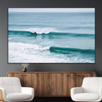 Ocean Swell Wall Art Canvas Print, Framed Surf Waves and Blue Water Scene