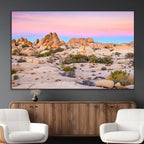 Vibrant Sunset Sky Wall Art Canvas Print, Framed Joshua Tree Desert Artwork