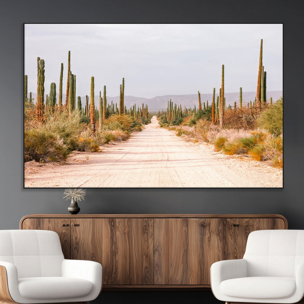 Desert Cactus Wall Art | Framed Southwestern Canvas Artwork