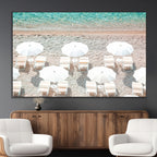 Calm Beach Wall Art | Framed Turquoise Water Canvas Artwork