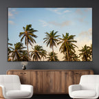 Palms Wall Art Canvas Print, Framed Tropical Coastal Nature Scene