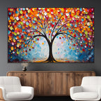 Vibrant Tree of Life Canvas Wall Art | Colorful Abstract Nature