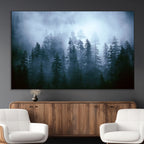 Foggy Pines Misty Forest Wall Art Print