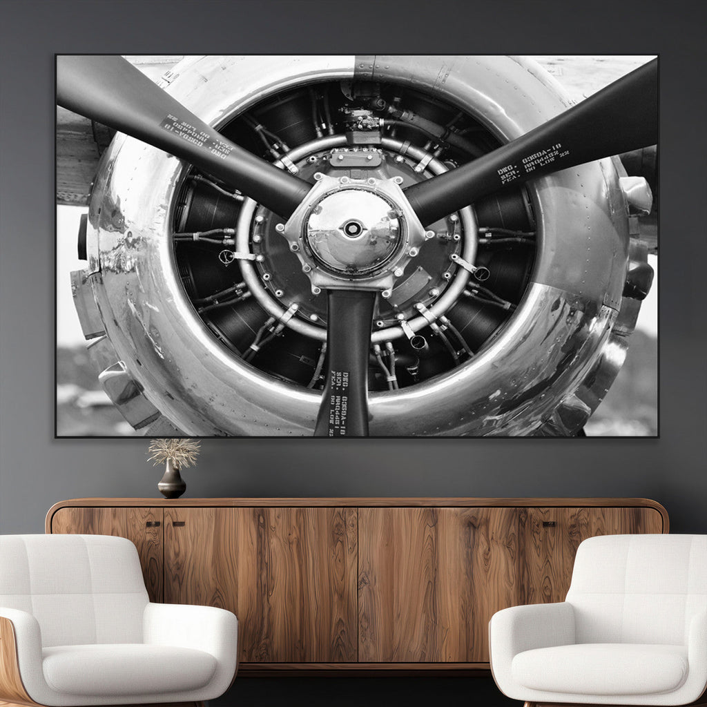 Vintage Airplane Wall Art Canvas Print