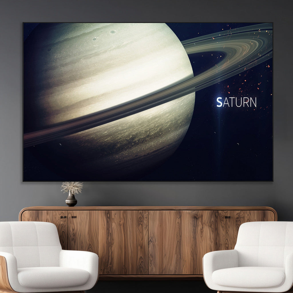 Framed Saturn Wall Art Canvas Print