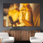 Gold Buddha Statue Hands Wall Art Canvas Print
