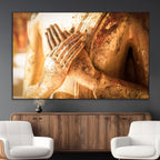 Buddha Statue Hands Wall Art Canvas Print