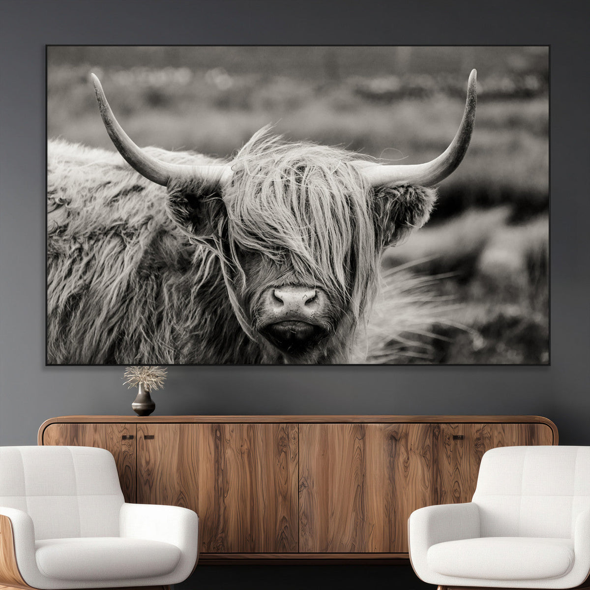 Cow Focus Canvas Wall Art Print