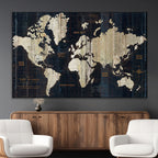 Antique Old World Map Wall Art Canvas Print