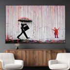 Banksy Wall Art Canvas Print | Framed Graffiti Street Art Picture