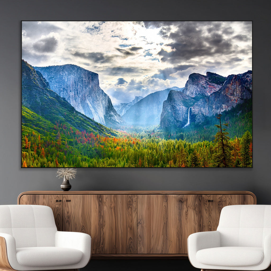 Yosemite Park Half Dome 3 Panel Canvas Print | Large Giclée Landscape Wall Art