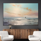 Abstract Ocean Wall Art, Boat Wall Art Canvas Print