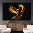 Fiery Phoenix Canvas Print | Ready to Hang Wall Art | Bold Fantasy Decor
