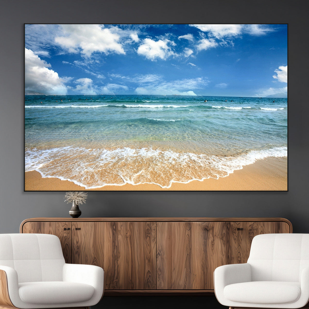Sea View From the Beach Canvas Print