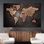 World Map Canvas Print | Framed Travel Map Wall Art for Couples