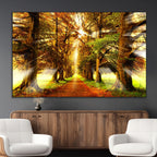 Sunshine in Forest and Trees Wall Art Canvas Print
