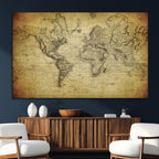 Push Pin World Map Canvas Print | Travel Tracker Wall Art