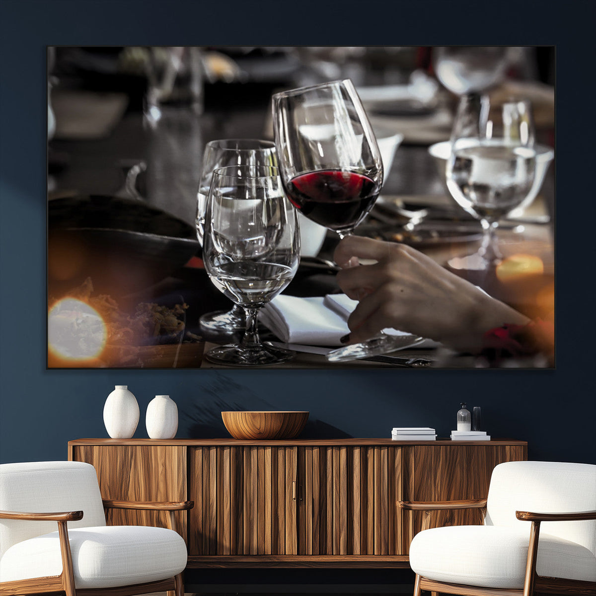 Red Wine and Glass Canvas Print