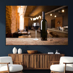 Wine and Bottle Wall Art Canvas Print