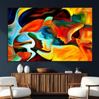 Human Love Figures Abstract Wall Art Canvas Print