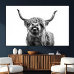 Fanny Scottish Highland Cow Cattle Art Print Farmhouse Wall Art Canvas Print