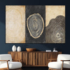 Tree Rings Canvas Wall Art Print, Minimalist Natural History in Modern Decor