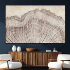 Tree Ring Wall Art Triptych, Rustic Wood Ring Canvas Print
