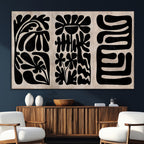 Canvas Print Wall Art Abstract Art Boho, Framed Boho Art