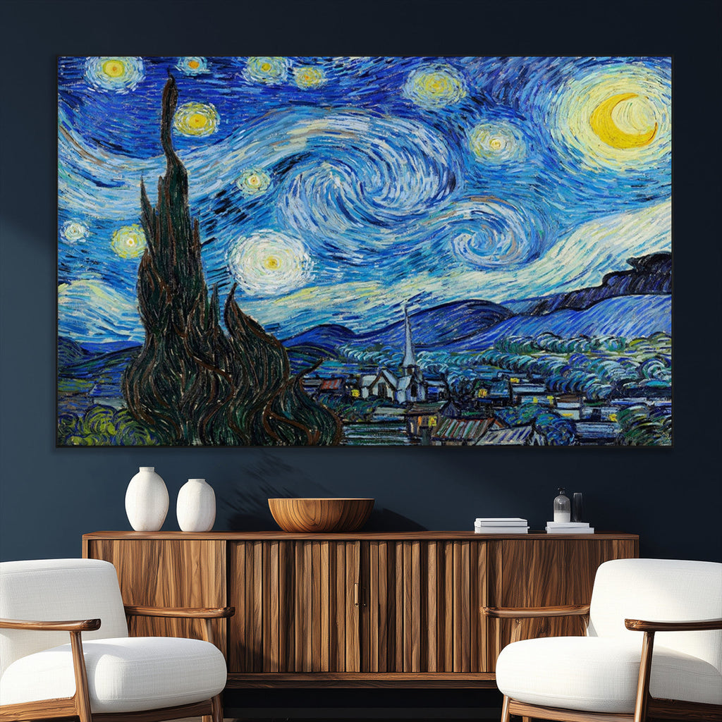 Vincent Van Gogh The Starry Night Abstract Wall Art Canvas Print