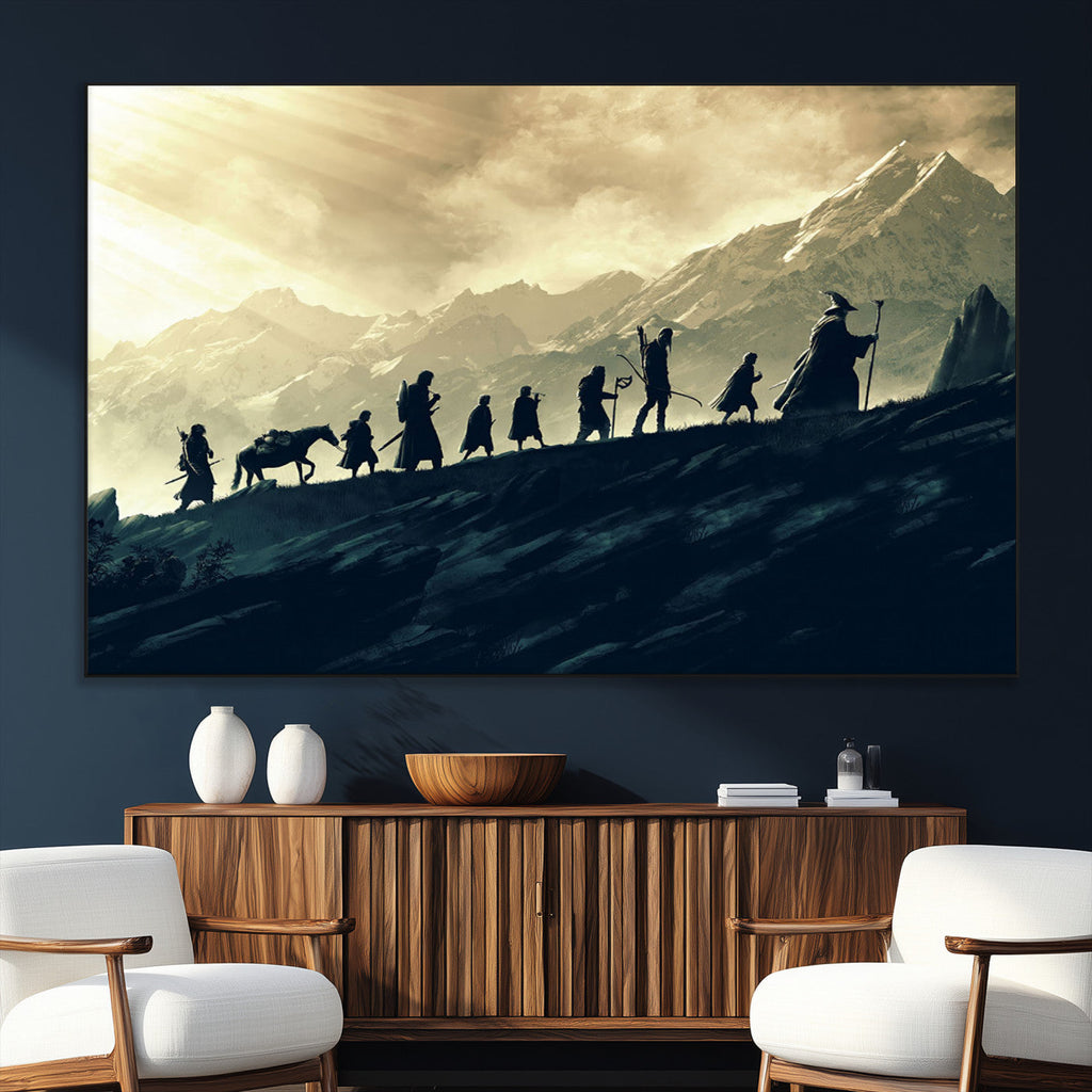 Fellowship Journey Wall Art | Fantasy Adventure Canvas Print