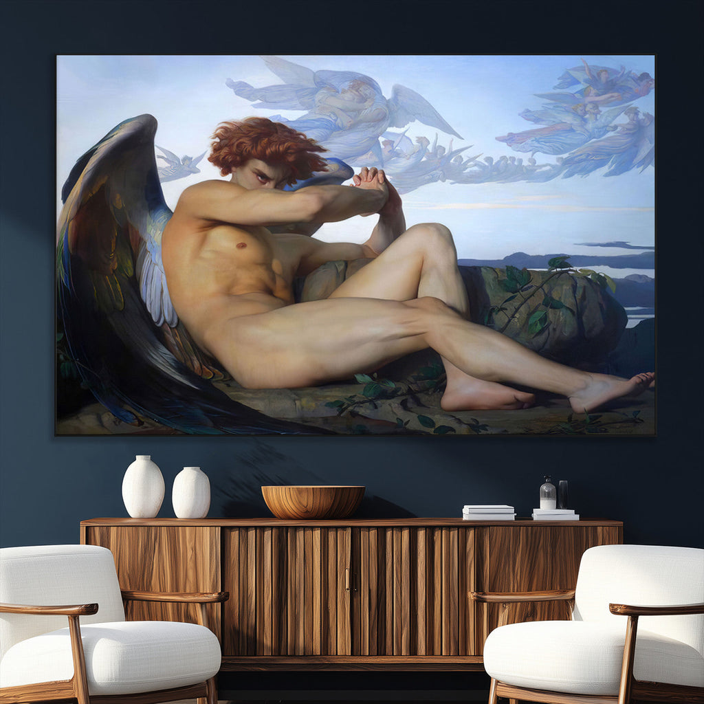 Fallen Angel Wall Art Canvas Print, Alexandre Cabanel Classic Art Reproduction