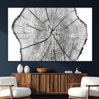 Rustic Tree Ring Wall Art Canvas Print, Framed and Ready to Hang