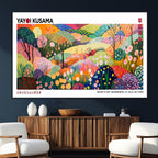 Framed Yayoi Kusama 1986 Wall Art Print | Japanese Wabi Sabi Vibrant Abstract Landscape Canvas